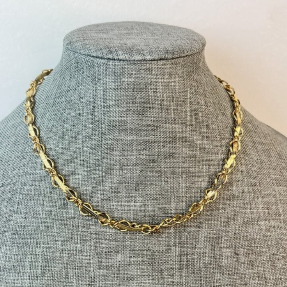 Gold Plated Dual Chain Necklace Stainless Steel Non Tarnish Jewelry